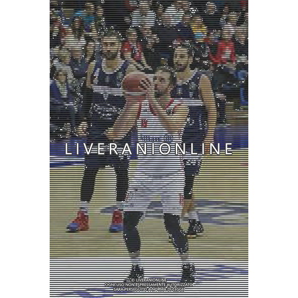 Campionato di Basket Serie A 2019/2020 Trieste, Italia 29/12/2019 Pallacanestro Trieste vs Fortitudo Bologna Nella foto: Daniele Cavaliero (Allianz Pallacanestro Trieste) al tiro libero dopo il fallo tecnico subito FOTO LUCA TEDESCHI-ALESSIO MARINI-AG ALDO LIVERANI SAS