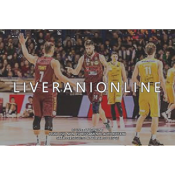 Campionato di Basket Serie A 2019/2020 Venezia, Italia 29/12/2019 Umana Reyer Venezia vs Carpegna Prosciutto Pesaro Nella foto: L\'esultanza del capitano Gasper Vidmar dell\'Umana Reyer Venezia FOTO MATTIA RADONI-ALESSIO MARINI-AG ALDO LIVERANI SAS