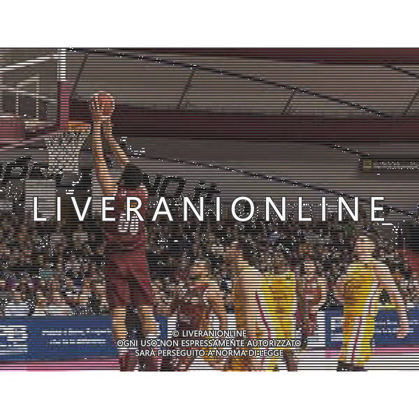 Campionato di Basket Serie A 2019/2020 Venezia, Italia 29/12/2019 Umana Reyer Venezia vs Carpegna Prosciutto Pesaro Nella foto: Il canestro di Mitchell Watt dell\'Umana Reyer Venezia FOTO MATTIA RADONI-ALESSIO MARINI-AG ALDO LIVERANI SAS