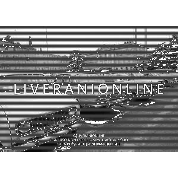 RETROSPETTIVA 1982 - Vedute di GORIZIA Citta\' divisa in due da un muro costruito nel 1947 sul confine italo-jugoslavo di Nova Gorica (Slovenia). Nella foto Piazza della Vittoria con il Palazzo del Governo ©Archivio Giovanni Liverani/ AGENZIA ALDO LIVERANI SAS