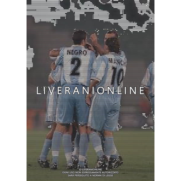 29-09-1999 ROMA CHAMPIONS LEAGUE LAZIO NK MARIBOR 4-0 NELLA FOTO ABBRACCI GIOCATORI LAZIO AG ALDO LIVERANI SAS