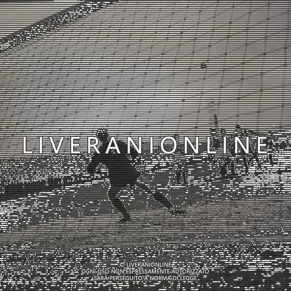 17-02-1957 REGGIO EMILIA-CAMPIONATO DI CALCIO SERIE C REGGIANA MESTRINA 1-0 NELLA FOTO AZIONE DI GIOCO AG ALDO LIVERANI SAS