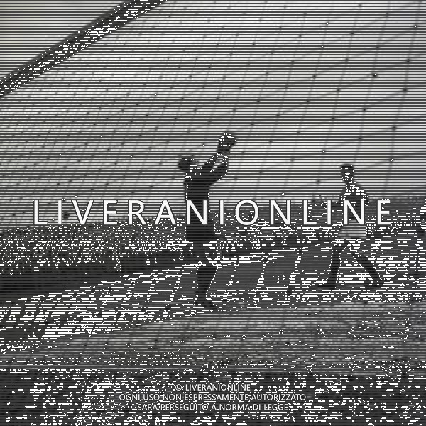 17-02-1957 REGGIO EMILIA-CAMPIONATO DI CALCIO SERIE C REGGIANA MESTRINA 1-0 NELLA FOTO AZIONE DI GIOCO AG ALDO LIVERANI SAS
