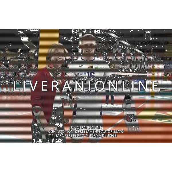 Amichevole di Volley Perugia, Italia 06/01/2020 Trofeo Monini - Sir Safety Conad Perugia vs Skra Belchatow Nella foto: pechocki kacper (n. 16 libero pge skra belchatow) premiato ©LM/ Loris Cerquiglini / AGENZIA ALDO LIVERANI SAS