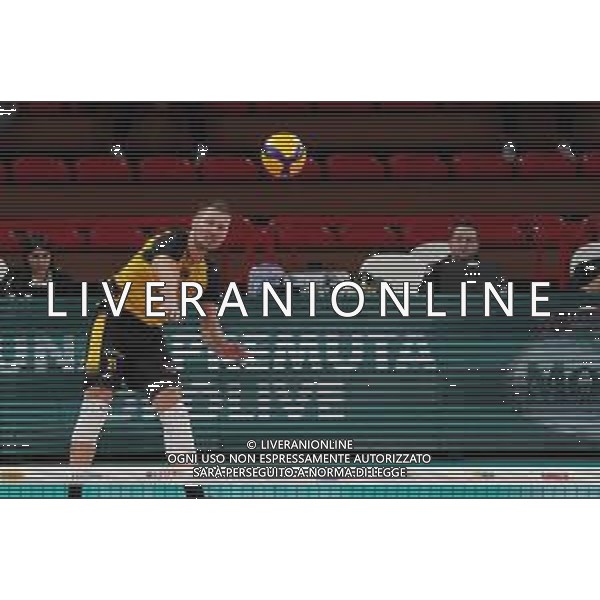 Amichevole di Volley Perugia, Italia 06/01/2020 Trofeo Monini - Sir Safety Conad Perugia vs Skra Belchatow Nella foto: petkovic dusan (n.21 opposto pge skra belchatow) alla battuta ©LM/ Loris Cerquiglini / AGENZIA ALDO LIVERANI SAS