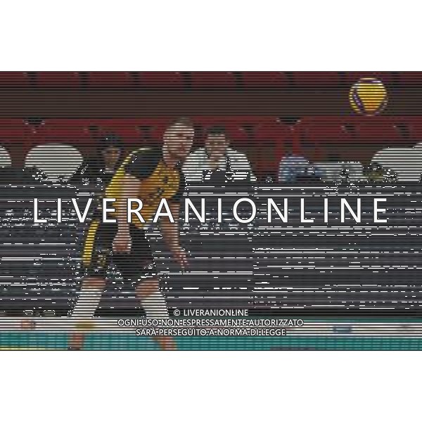 Amichevole di Volley Perugia, Italia 06/01/2020 Trofeo Monini - Sir Safety Conad Perugia vs Skra Belchatow Nella foto: szalpuk artur (n. 12 pge skra belchtow) alla battuta ©LM/ Loris Cerquiglini / AGENZIA ALDO LIVERANI SAS