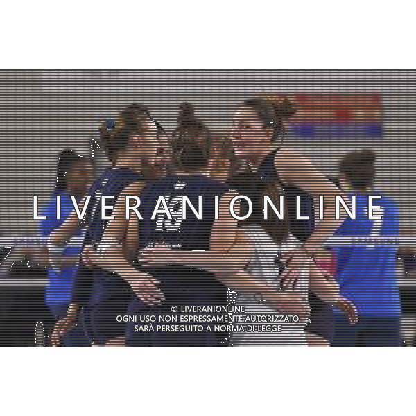Amichevole di Volley Scandicci, Italia 07/01/2020 Volley per il Mugello - Savino Del Bene Scandicci vs Il Bisonte Firenze Nella foto: Esultanza Savino Del Bene Scandicci © LM/Lisa Guglielmi/ AGENZIA ALDO LIVERANI SAS