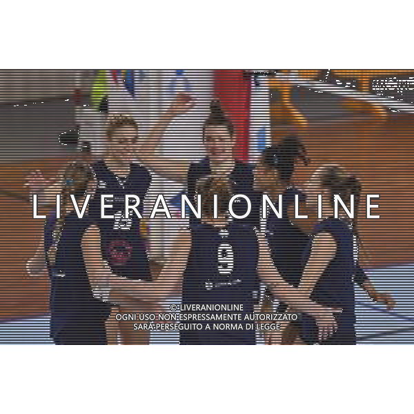 Amichevole di Volley Scandicci, Italia 07/01/2020 Volley per il Mugello - Savino Del Bene Scandicci vs Il Bisonte Firenze Nella foto: Esultanza Savino Del Bene Scandicci © LM/Lisa Guglielmi/ AGENZIA ALDO LIVERANI SAS