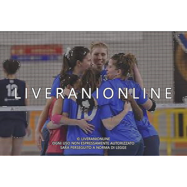 Amichevole di Volley Scandicci, Italia 07/01/2020 Volley per il Mugello - Savino Del Bene Scandicci vs Il Bisonte Firenze Nella foto: Esultanza Il Bisonte Firenze © LM/Lisa Guglielmi/ AGENZIA ALDO LIVERANI SAS