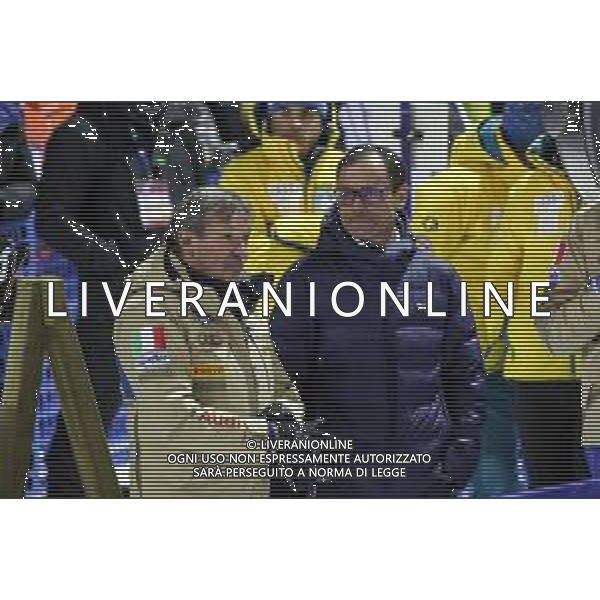 Sci Alpino Madonna di Campiglio, Italia 08/01/2020 Coppa del Mondo - 3Tre - Night Slalom Maschile Nella foto: Flavio Roda e Davide Cassani CT nazionale ITA ciclismo ©LM/Luca Tedeschi/ AGENZIA ALDO LIVERANI SAS