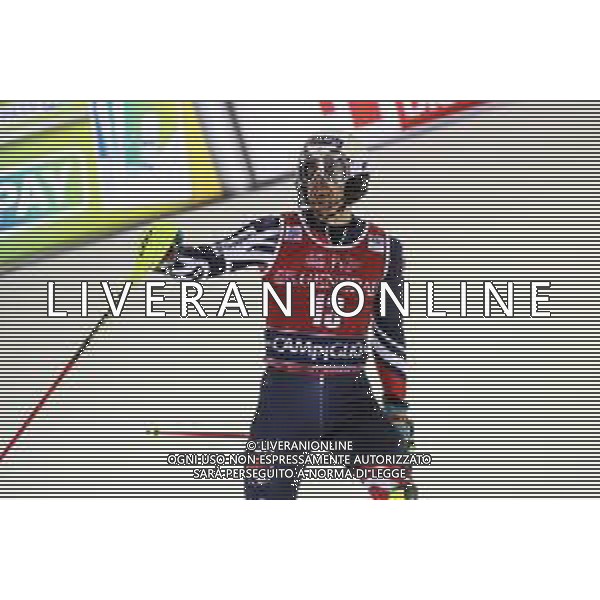 Sci Alpino Madonna di Campiglio, Italia 08/01/2020 Coppa del Mondo - 3Tre - Night Slalom Maschile Nella foto: L\'esultanza di RYDING Dave GBR ©LM/Luca Tedeschi/ AGENZIA ALDO LIVERANI SAS