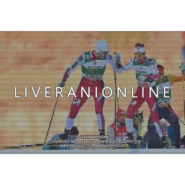 Sci Nordico Val di Fiemme, Italia 10/01/2020 FIS Coppa del Mondo - Combinata Nordica Nella foto: Il norvegese Joergen Graaback , 3°cl., osserva i suoi inseguitori nella gara individuale di Combinata Nordica. ALESSIO MARINI-AG ALDO LIVERANI SAS
