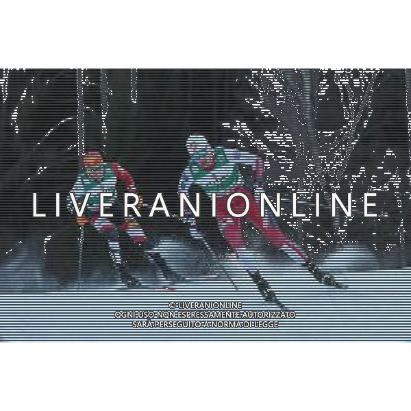 Sci Nordico Val di Fiemme, Italia 10/01/2020 FIS Coppa del Mondo - Combinata Nordica Nella foto: GRAABAK Joergen NOR terzo di giornata in azione inseguito da REHRL Franz-Josef AUT ALESSIO MARINI-AG ALDO LIVERANI SAS