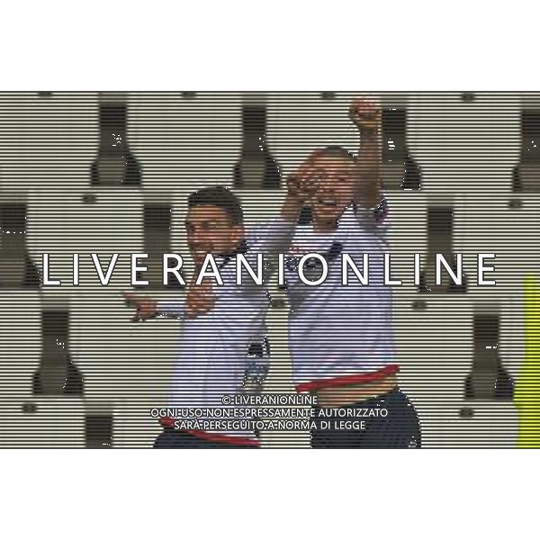 Campionato di Calcio Serie C - Lega Pro 2019/2020 Trieste, Italia 11/01/2020 Triestina vs Sanbenedettese Nella foto: Davide Di Pasquale della Sambenedettese esultanza con il compagno Francesco Rapisarda dopo un gol segnato. © LM/Franco DeBernardi/ AGENZIA ALDO LIVERANI SAS