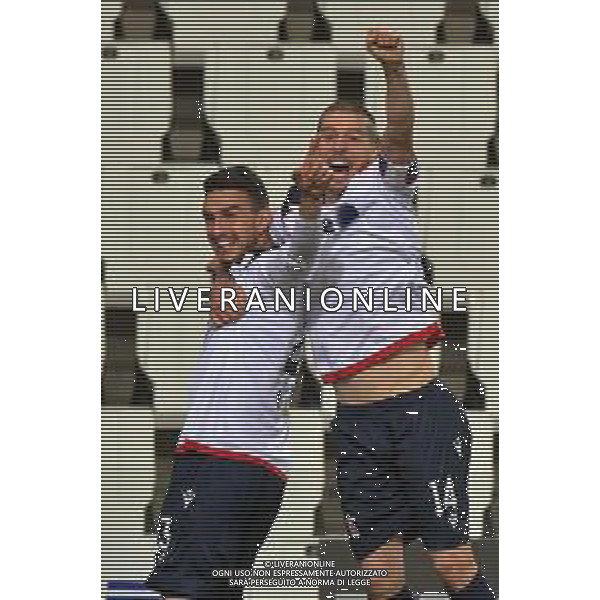 Campionato di Calcio Serie C - Lega Pro 2019/2020 Trieste, Italia 11/01/2020 Triestina vs Sanbenedettese Nella foto: Davide Di Pasquale della Sambenedettese esultanza con il compagno Francesco Rapisarda dopo un gol segnato. © LM/Franco DeBernardi/ AGENZIA ALDO LIVERANI SAS