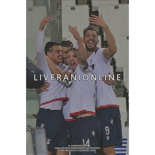 Campionato di Calcio Serie C - Lega Pro 2019/2020 Trieste, Italia 11/01/2020 Triestina vs Sanbenedettese Nella foto: Davide Di Pasquale della Sambenedettese esulta con i compagni dopo un gol segnato. © LM/Franco DeBernardi/ AGENZIA ALDO LIVERANI SAS
