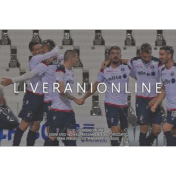 Campionato di Calcio Serie C - Lega Pro 2019/2020 Trieste, Italia 11/01/2020 Triestina vs Sanbenedettese Nella foto: Davide Di Pasquale della Sambenedettese esulta con i compagni dopo un gol segnato. © LM/Franco DeBernardi/ AGENZIA ALDO LIVERANI SAS