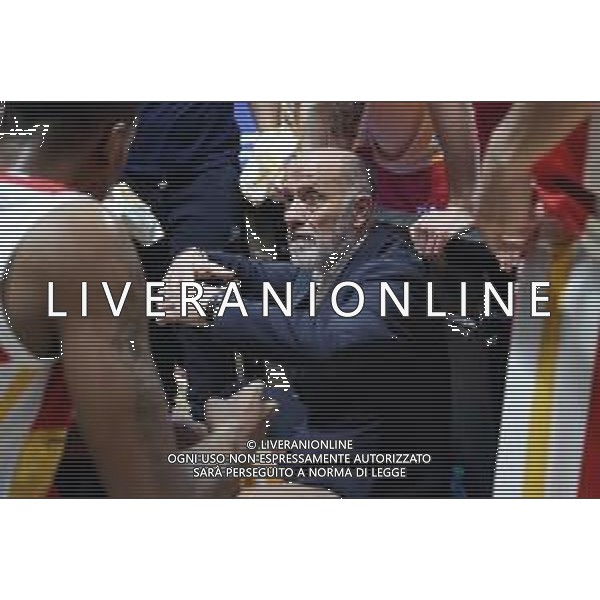 Campionato di Basket Serie A 2019/2020 Bologna, Italia 12/01/2020 Fortitudo Bologna vs Carpegna Prosciutto Basket Pesaro Nella foto: Giancarlo Sacco, allenatore Carpegna Prosciutto Basket Pesaro durante un time-out © LM/Michele Nucci/ AGENZIA ALDO LIVERANI SAS