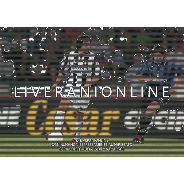 08-08-1997 UDINE TORNEO BIRRA MORETTI INTER -JUVENTUS E UDINESE NELLA FOTO ALESSANDRO DEL PIERO E JAVIER ZANETTI AG ALDO LIVERANI SAS 