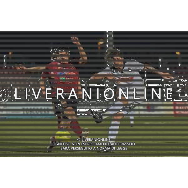 Campionato di Calcio Serie C - Lega Pro 2019/2020 Pontedera, Italia 12/01/2020 Pontedera vs Renate Nella foto: Vincenzo Plescia (R) prova il tiro contrastato Francesco Benassai (P) foto fabio fagiolini-alessio marini-ag aldo liverani sas