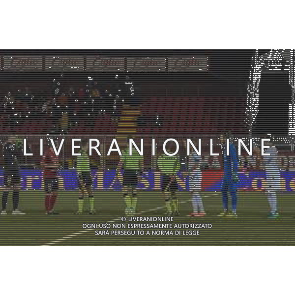 Campionato di Calcio Serie C - Lega Pro 2019/2020 Pontedera, Italia 12/01/2020 Pontedera vs Renate Nella foto: Le squadre a centrocampo foto fabio fagiolini-alessio marini-ag aldo liverani sas