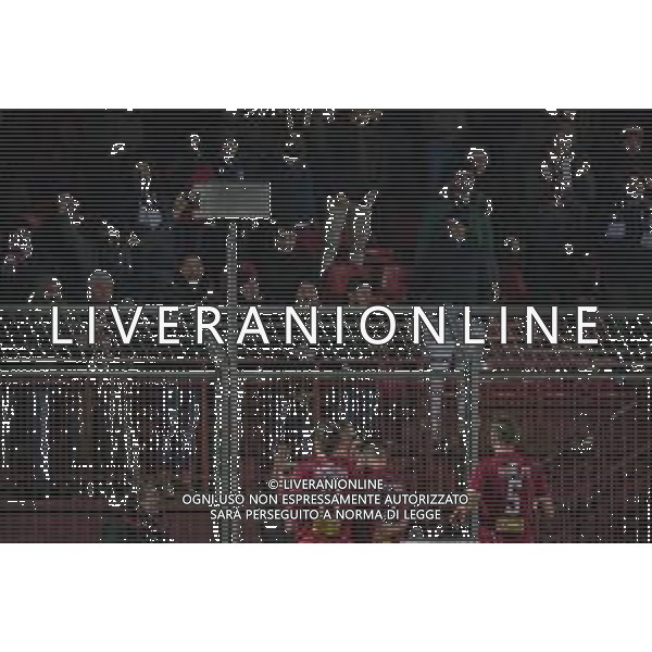 Campionato di Calcio Serie C - Lega Pro 2019/2020 Pontedera, Italia 12/01/2020 Pontedera vs Renate Nella foto: Il Pontedera festeggia il pareggio sotto i propri tifosi foto fabio fagiolini-alessio marini-ag aldo liverani sas