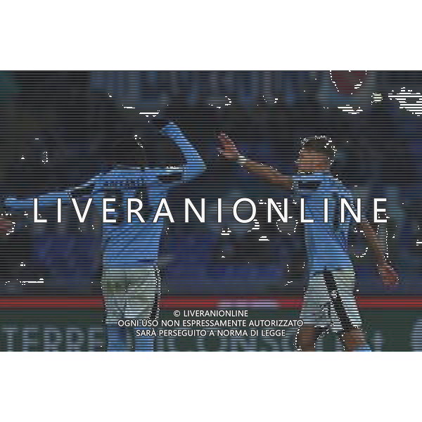 Lazio vs Cremonese TIM CUP - Ottavi di finale Stadio Olimpico - Roma 14-01-2020 nella foto Esultanza Ciro Immobile e Adekanye foto federico gaetano-ag aldo liverani sas