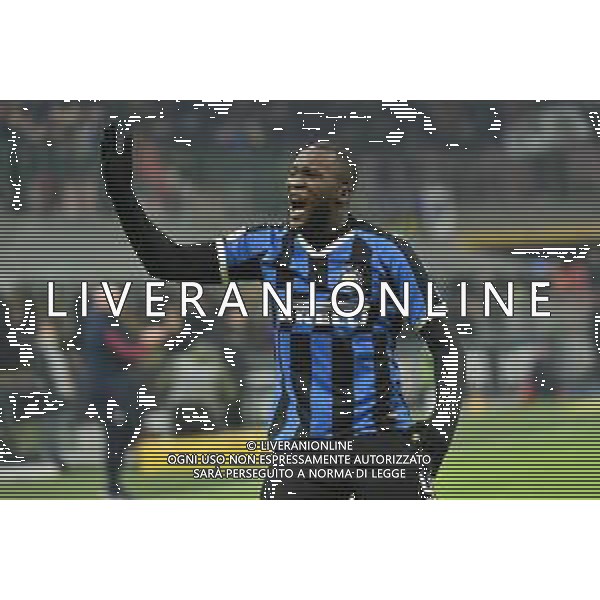 romelu Lukaku esultanza dopo il gol del 1 a 0 Inter Inter vs Cagliari Coppa Italia - ottavi di finale Milano 14-01-2020 Stadio Giuseppe Meazza - San Siro foto Roberto Garavaglia - ag. Aldo Liverani sas/ AGENZIA ALDO LIVERANI SAS