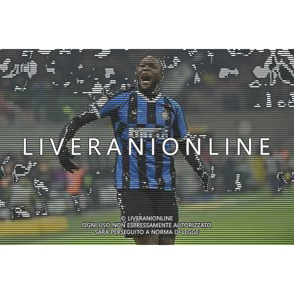 romelu Lukaku esultanza dopo il gol del 1 a 0 Inter Inter vs Cagliari Coppa Italia - ottavi di finale Milano 14-01-2020 Stadio Giuseppe Meazza - San Siro foto Roberto Garavaglia - ag. Aldo Liverani sas/ AGENZIA ALDO LIVERANI SAS