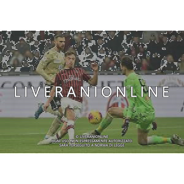 Krzysztof Piatek segna il gol del 1 a 0 Milan Milan vs Spal Coppa Italia - ottavi di finale Milano 15-01-2020 Stadio Giuseppe Meazza - San Siro foto Roberto Garavaglia - ag. Aldo Liverani sas/ AGENZIA ALDO LIVERANI SAS