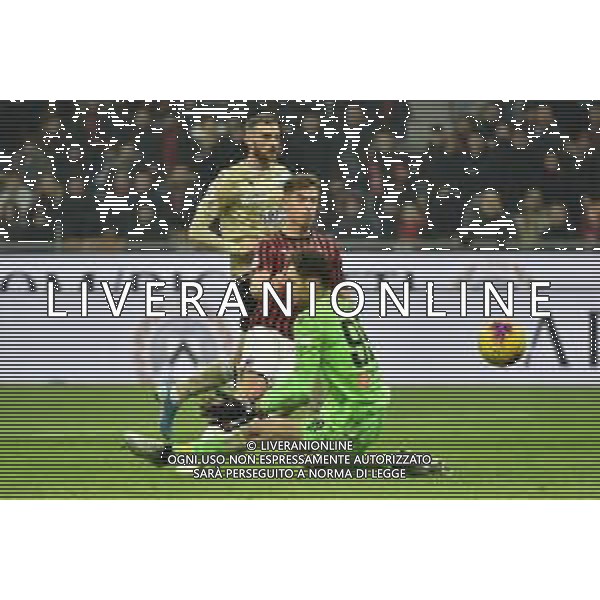 Krzysztof Piatek segna il gol del 1 a 0 Milan Milan vs Spal Coppa Italia - ottavi di finale Milano 15-01-2020 Stadio Giuseppe Meazza - San Siro foto Roberto Garavaglia - ag. Aldo Liverani sas/ AGENZIA ALDO LIVERANI SAS