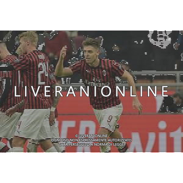 esultanza dopo il gol di Krzysztof Piatek del 1 a 0 Milan Milan vs Spal Coppa Italia - ottavi di finale Milano 15-01-2020 Stadio Giuseppe Meazza - San Siro foto Roberto Garavaglia - ag. Aldo Liverani sas/ AGENZIA ALDO LIVERANI SAS
