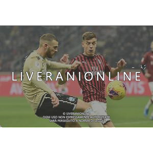 Francesco Vicari e Krzysztof Piatek Milan vs Spal Coppa Italia - ottavi di finale Milano 15-01-2020 Stadio Giuseppe Meazza - San Siro foto Roberto Garavaglia - ag. Aldo Liverani sas/ AGENZIA ALDO LIVERANI SAS