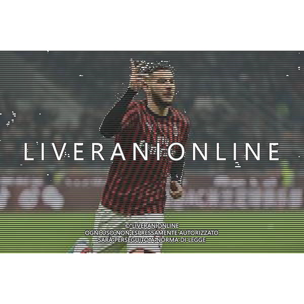 esultanza di Theo Hernandez dopo il gol del 3 a 0 Milan Milan vs Spal Coppa Italia - ottavi di finale Milano 15-01-2020 Stadio Giuseppe Meazza - San Siro foto Roberto Garavaglia - ag. Aldo Liverani sas/ AGENZIA ALDO LIVERANI SAS