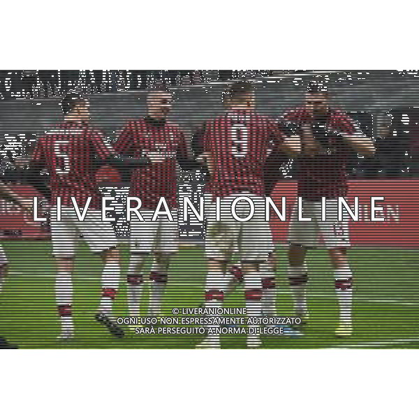 esultanza di Theo Hernandez dopo il gol del 3 a 0 Milan Milan vs Spal Coppa Italia - ottavi di finale Milano 15-01-2020 Stadio Giuseppe Meazza - San Siro foto Roberto Garavaglia - ag. Aldo Liverani sas/ AGENZIA ALDO LIVERANI SAS