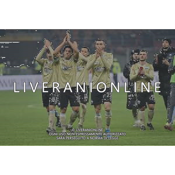 i giocatori della Spal a fine gara Milan vs Spal Coppa Italia - ottavi di finale Milano 15-01-2020 Stadio Giuseppe Meazza - San Siro foto Roberto Garavaglia - ag. Aldo Liverani sas/ AGENZIA ALDO LIVERANI SAS