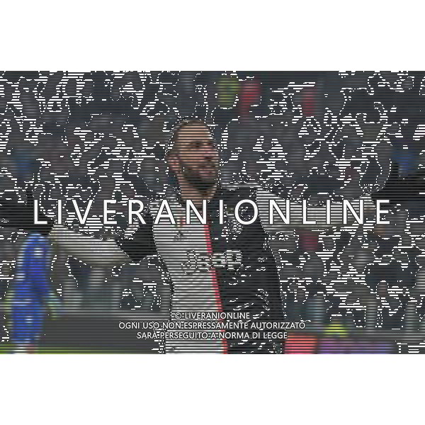Torino 15.01.2020 Stadio Allianz Stadium ©Alessandro Falzone/Agenzia Aldo Liverani 15.01.2020 Ottavi di Coppa Italia Juventus vs Udinese 2019-20120 Nella foto : Esultanza dopo Gol di Gonzalo Higuain ©AGENZIA ALDO LIVERANI SAS