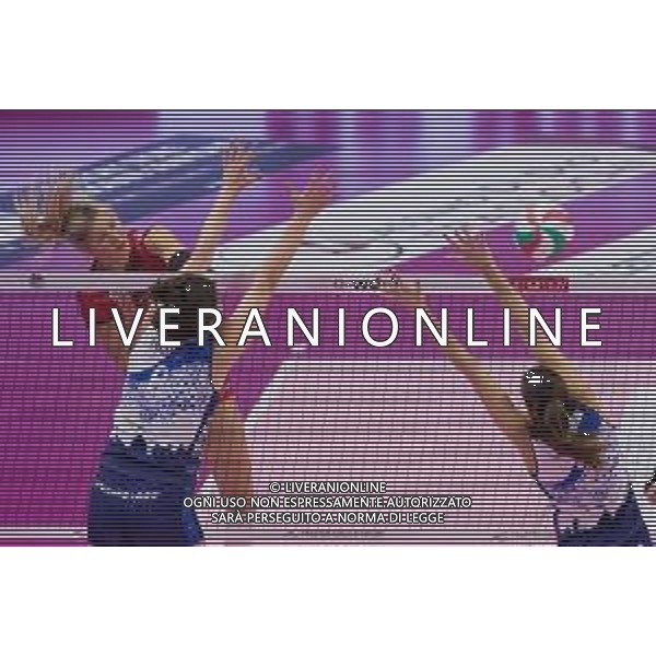 Campionato di Volley Serie A1 Femminile 2019/2020 Busto Arsizio, Italia 15/01/2020 Unet E-Work Busto Arsizio vs Il Bisonte Firenze Nella foto: schiacciata di Karsta Lowe UYBA - Unet E-Work Busto Arsizio ©LM/Elisa Calabrese / AGENZIA ALDO LIVERANI SAS
