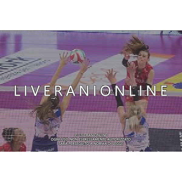 Campionato di Volley Serie A1 Femminile 2019/2020 Busto Arsizio, Italia 15/01/2020 Unet E-Work Busto Arsizio vs Il Bisonte Firenze Nella foto: schiacciata di Britt Herbots UYBA - Unet E-Work Busto Arsizio ©LM/Elisa Calabrese / AGENZIA ALDO LIVERANI SAS