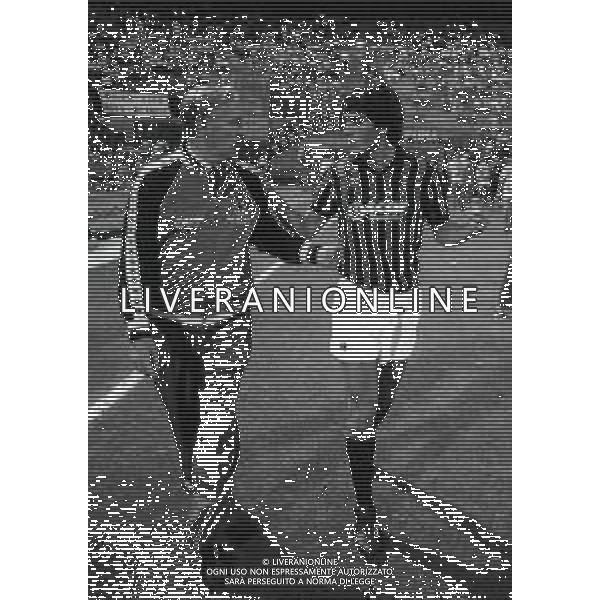 30-06-1985 MILANO FINALE DI COPPA ITALIA ANDATA MILAN SAMPDORIA 0-1 NELLA FOTO NILS LIEDHOLM CON LUIGI RUSSO AG ALDO LIVERANI SAS