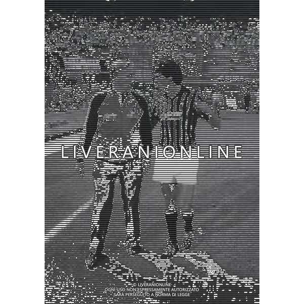 30-06-1985 MILANO FINALE DI COPPA ITALIA ANDATA MILAN SAMPDORIA 0-1 NELLA FOTO NILS LIEDHOLM CON LUIGI RUSSO AG ALDO LIVERANI SAS