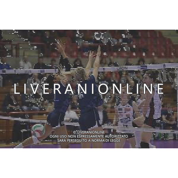 Campionato di Volley Serie A1 Femminile 2019/2020 Jesi (AN), Italia 15/01/2020 Lardini Filottrano vs Zanetti Bergamo Nella foto: Schiacciata Melandri Laura (Zanetti Bergamo) Muro Grant Nia (Lardini Filottrano) Nicoletti Anna (Lardini Filottrano) ©LM/ Roberto Bartomeoli / AGENZIA ALDO LIVERANI SAS
