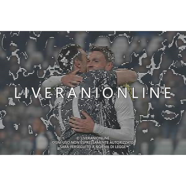 Torino 15.01.2020 Stadio Allianz Stadium ©Alessandro Falzone/Agenzia Aldo Liverani 15.01.2020 Ottavi di Coppa Italia Juventus vs Udinese 2019-20120 Nella foto : esultanza di GIANLUIGI BUFFON - abbraccio con Daniele Rugani a fine gara © / AGENZIA ALDO LIVERANI SAS