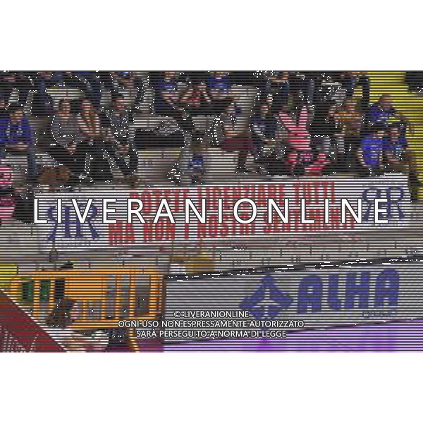 Campionato di Volley Serie A1 Femminile 2019/2020 Scandicci (FI), Italia 15/01/2020 Savino Del Bene Scandicci vs epiu Pomi Casalmaggiore Nella foto: Striscione di protesta dei tifosi della Savino Del Bene Scandicci ©LM/ Lisa Guglielmi / AGENZIA ALDO LIVERANI SAS