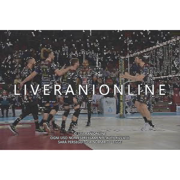 Campionato di Volley Superlega Serie A 2019/2020 Civitanova, Italia 16/01/2020 Cucine Lube Civitanova - Allianz Milano Nella foto: Esultanza giocatori Cucine Lube Civitanova ©LM/Roberto Bartomeoli / AGENZIA ALDO LIVERANI SAS