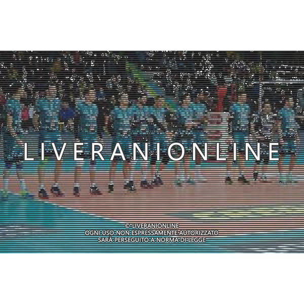 Campionato di Volley Superlega Serie A 2019/2020 Verona, Italia 16/01/2020 Calzedonia Verona - Sir Safety Perugia Nella foto: Formazione schierata Sir safety Conad Perugia ©LM/Roberto Tommasini / AGENZIA ALDO LIVERANI SAS