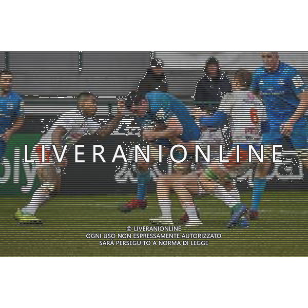 Rugby Heineken Champions Cup 2019/2020 Treviso, Italia 18/01/2020 Benetton Treviso vs Leinster Rugby Nella foto: James Ryan (Leinster) placcato da Marco Zanon (Treviso) FOTO ETTORE GRIFFONI-ALESSIO MARINI-AG ALDO LIVERANI SAS