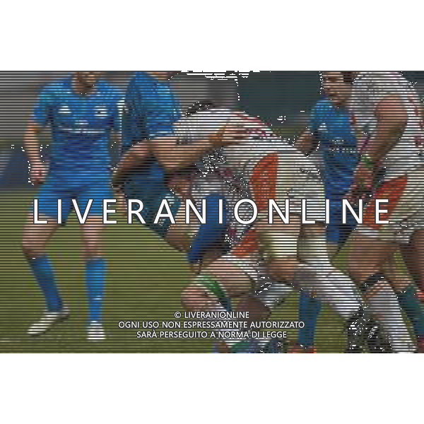 Rugby Heineken Champions Cup 2019/2020 Treviso, Italia 18/01/2020 Benetton Treviso vs Leinster Rugby Nella foto: Caelan Doris. (Leinster) placcato da Marco Barbini (Treviso) FOTO ETTORE GRIFFONI-ALESSIO MARINI-AG ALDO LIVERANI SAS