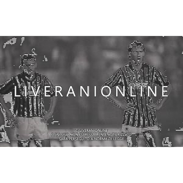 19-06-1985 TORINO COPPA ITALIA JUVENTUS MILAN 0-1 NELLA FOTO SERGIO BATTISTINI E MARK HATELEY AG ALDO LIVERANI SAS