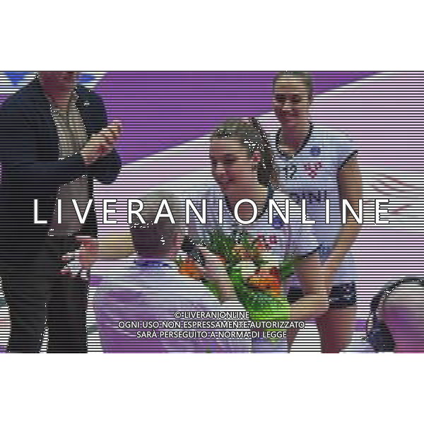 Campionato di Volley Serie A1 Femminile 2019/2020 Treviso, Italia 19/01/2020 Imoco Volley Conegliano vs Lardini Filottrano Nella foto: Premiazione della ex pantera Gaia Moretto FOTO FLAVIO PAVANELLO-ALESSIO MARINI-AG ALDO LIVERANI SAS